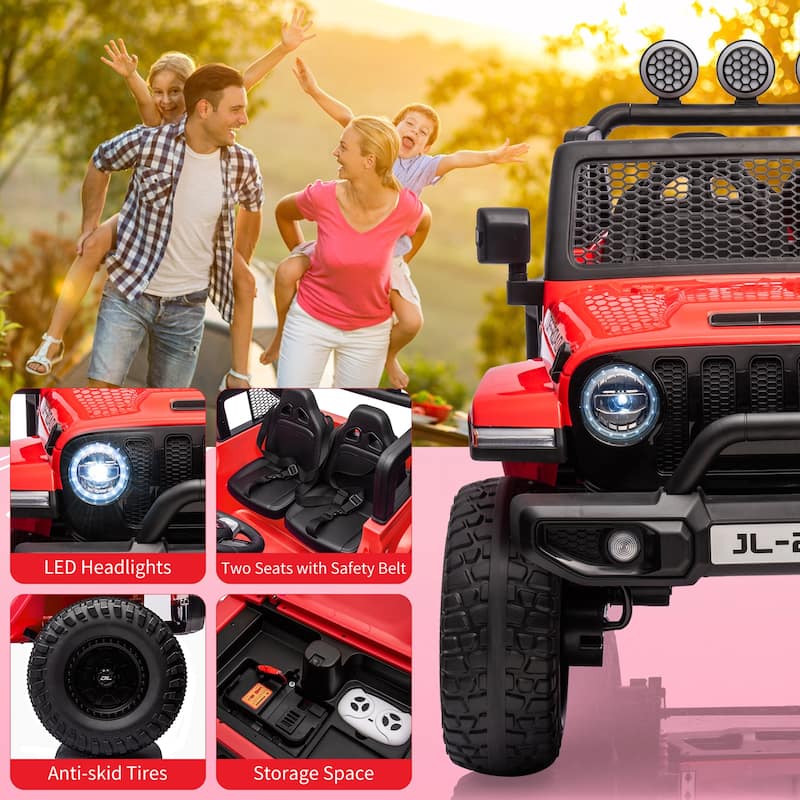 24V 2 Seater Kids Ride On Truck Electric Vehicle for Toddlers Switchable 2WD/4WD
