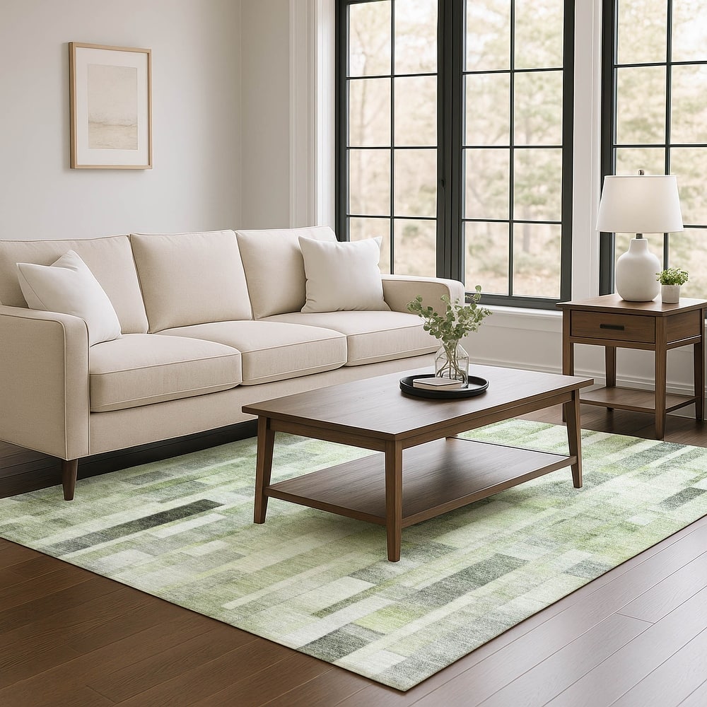 Premium Washable Super Soft Geo Stripe Mayfield Rug