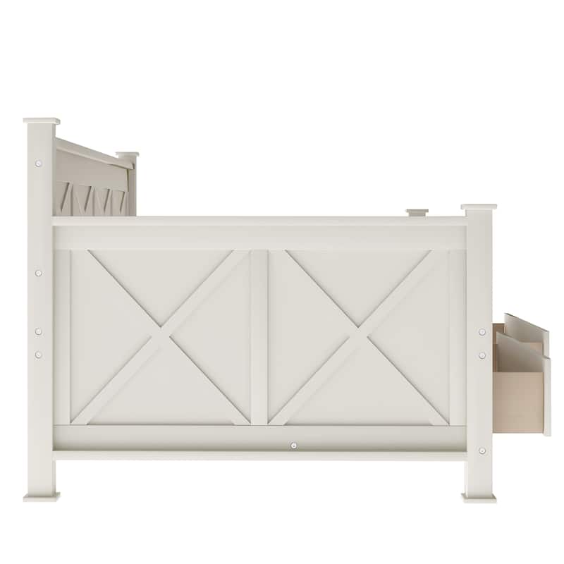 Rustic Twin Pine Daybed with Drawers