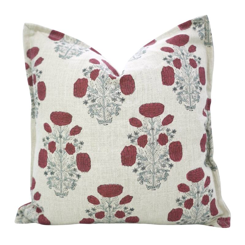 Fabdivine Handmade Block Print Cushion Cover Throw Home Décor Double Oxford Edges Pillow Case