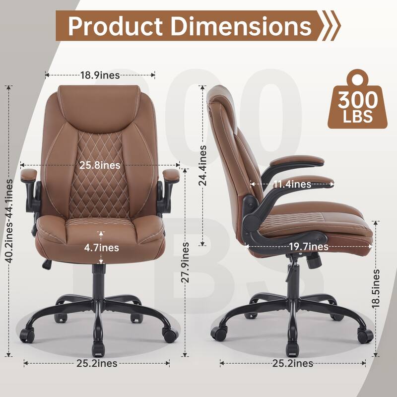 Ergonomic Home Office Desk Chair with Adjustable Rocking Function - N/A