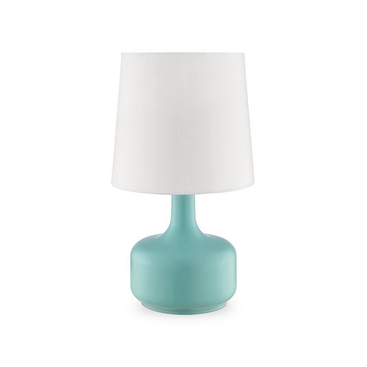 17.25" Tall "Cheru" Modern Mid-Century Touch On Table Lamp, Powder Pink - Green