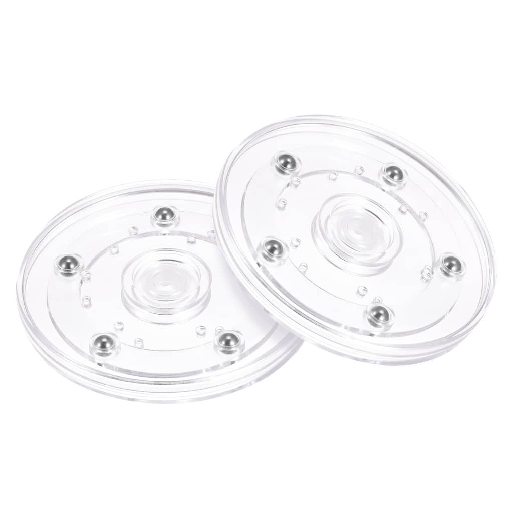 4inch Rotating Swivel Stand with Steel Ball Lazy Susan Base Turntable Clear 2Pcs