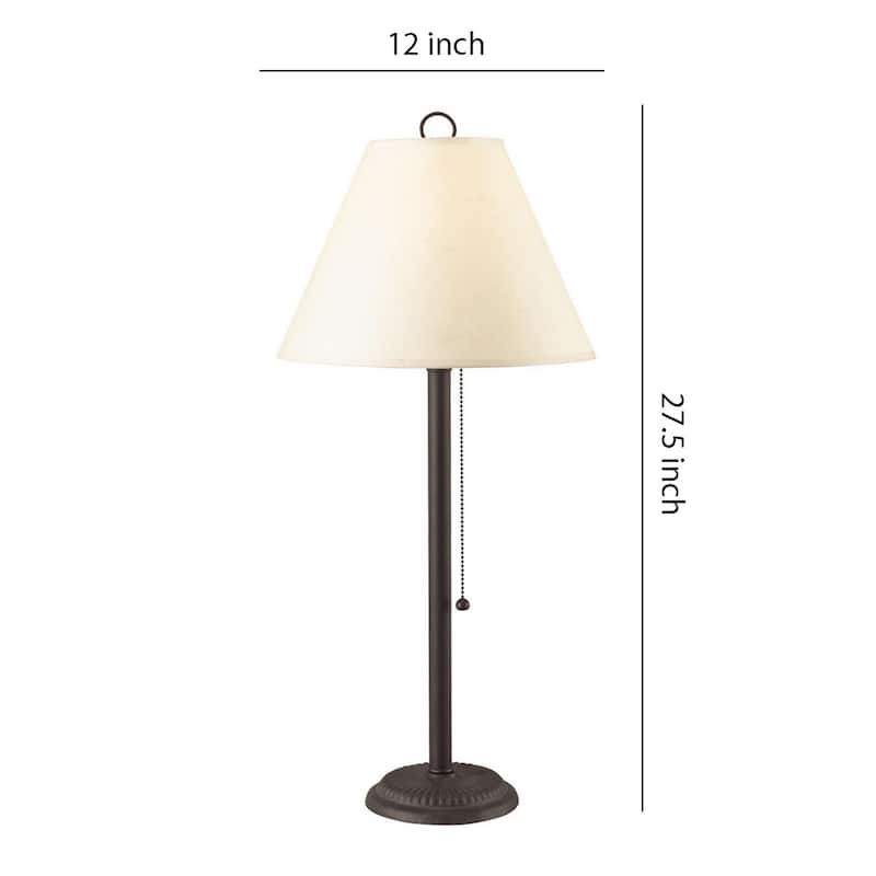 Paper Shade Metal Table Lamp with Pull Chain Switch,Set of 4,White and Black