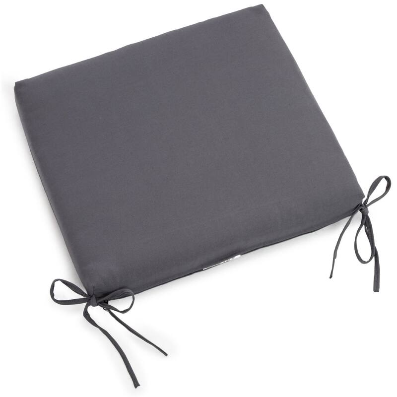 20-inch by 19-inch Twill Indoor Chair Cushion (Set of 1, 2, or 4) - 20 x 19 - Single - Steel Grey