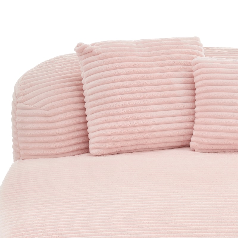 Modern Chaise Lounge Sofa Boneless Couch 51.6" Sofa Bed Compression Sofa Couch With Two Supportive Pillows