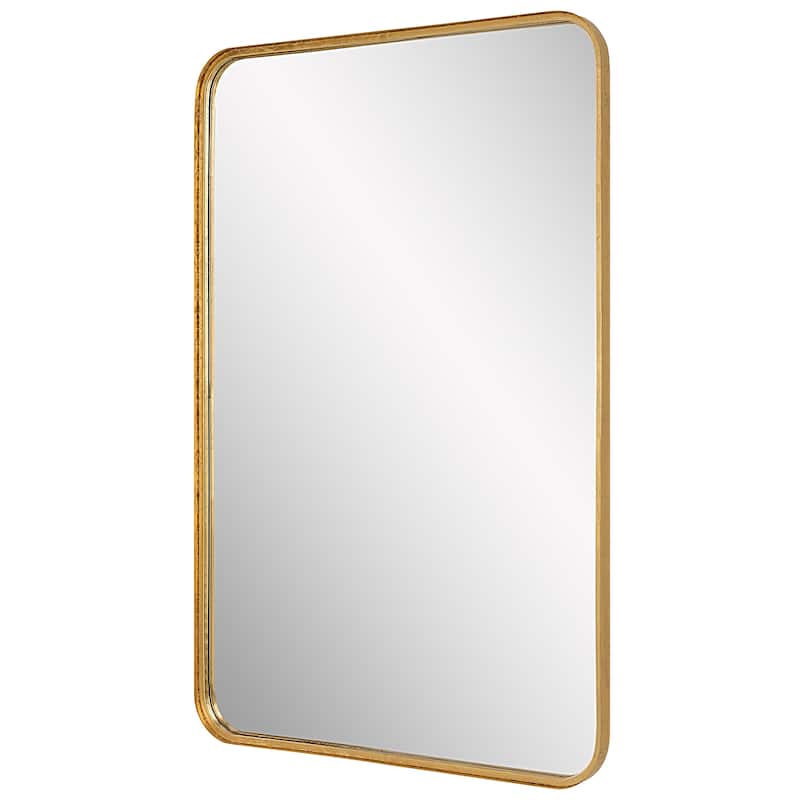 Copper Grove Gold Leaf Iron Rectangular Wall Mirror