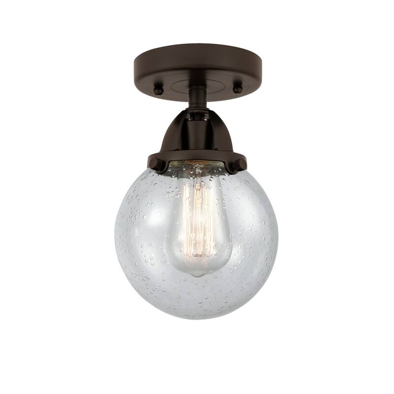 Innovations Lighting Nouveau 2 Beacon - 1 Light 6" Semi-Flush Mount - Oil Rubbed Bronze/Seedy