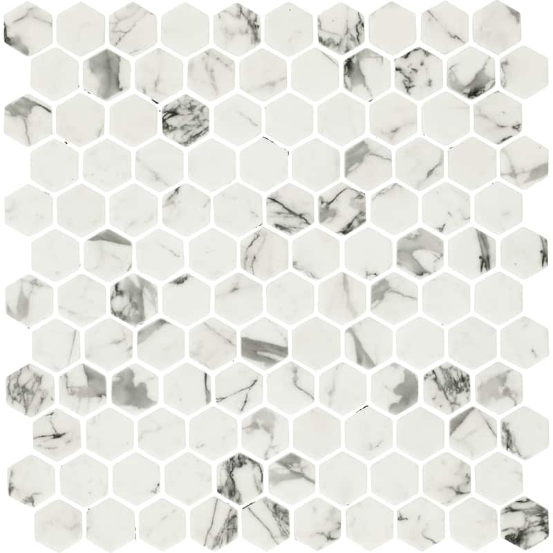 Daltile Uptown Glass 1" Hexagon Mosaic (18 PC Per Carton) (16.92 SQFT Per Carton)