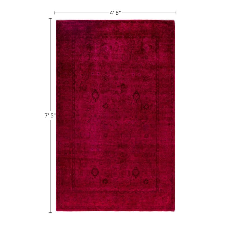 Overdyed One-of-a-Kind Hand-Knotted Area Rug - Pink - 4' 8" x 7' 5"