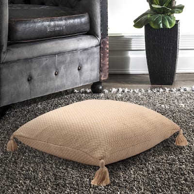 Sevita Chevron Cream and Sugar Floor Pillow 30 inch