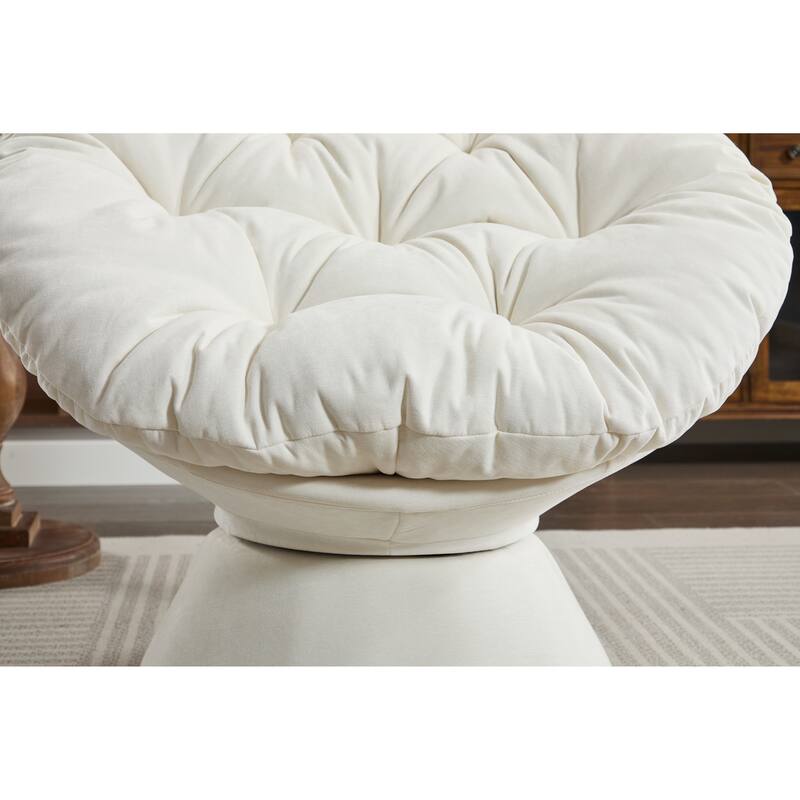 Oversized Swivel Accent Chair, 360-Degree Swivel Barrel Chair, Papasan Chair for Living Room and Bedroom Comfort