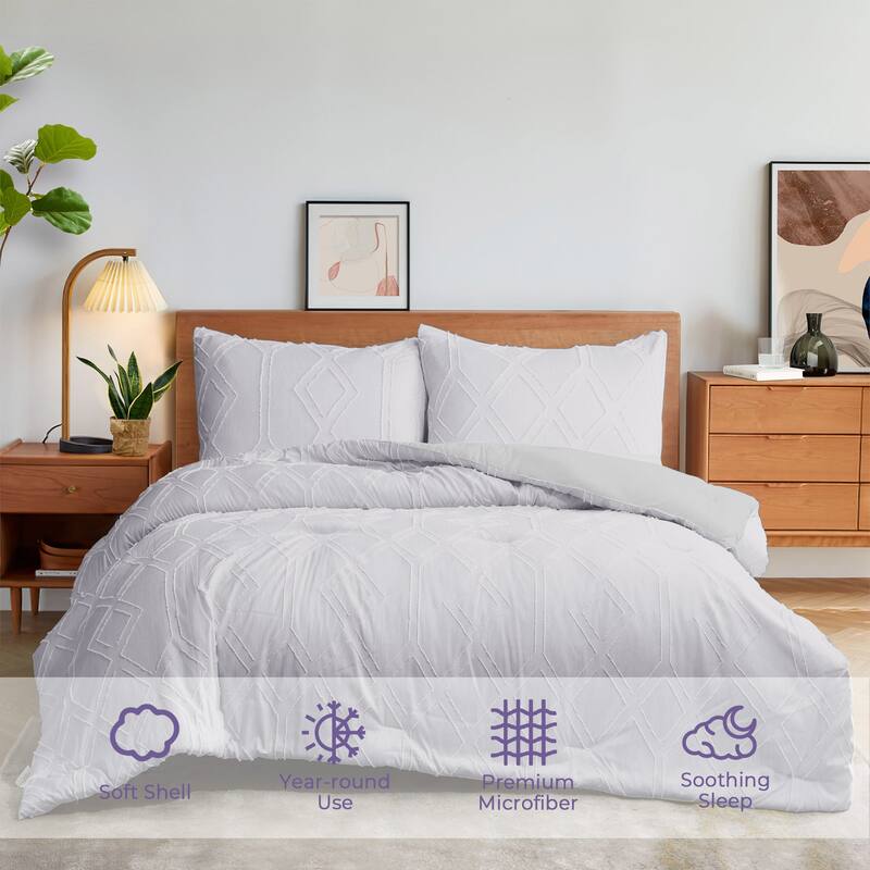 All Season Tufted Clipped Down Alternative Comforter Set