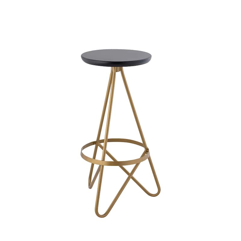 Hula 30" Modern Industrial Metal Backless Circular Bar Stool, by JONATHAN Y
