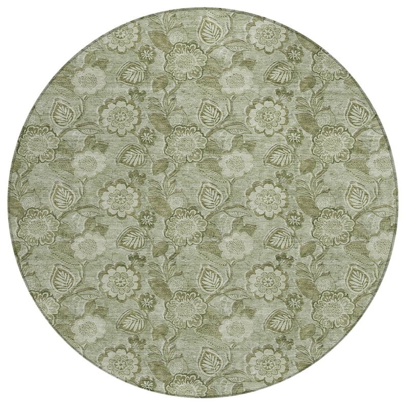HomeRoots Floral Transitional Rectangle Outdoor Rug