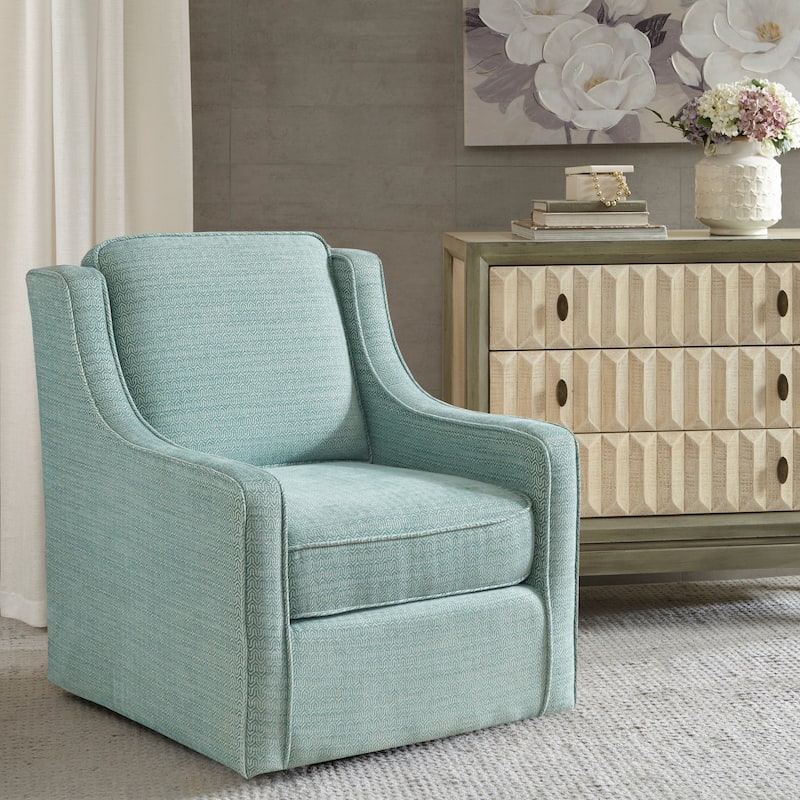 Madison Park Lois 360 degree Swivel Chair - Dusty Aqua