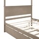 preview thumbnail 12 of 36, Full Size Canopy Bed with Twin Size Trundle Bed, Solid Wood Full Platform Bed with Headboard, Footboard and Slat Support