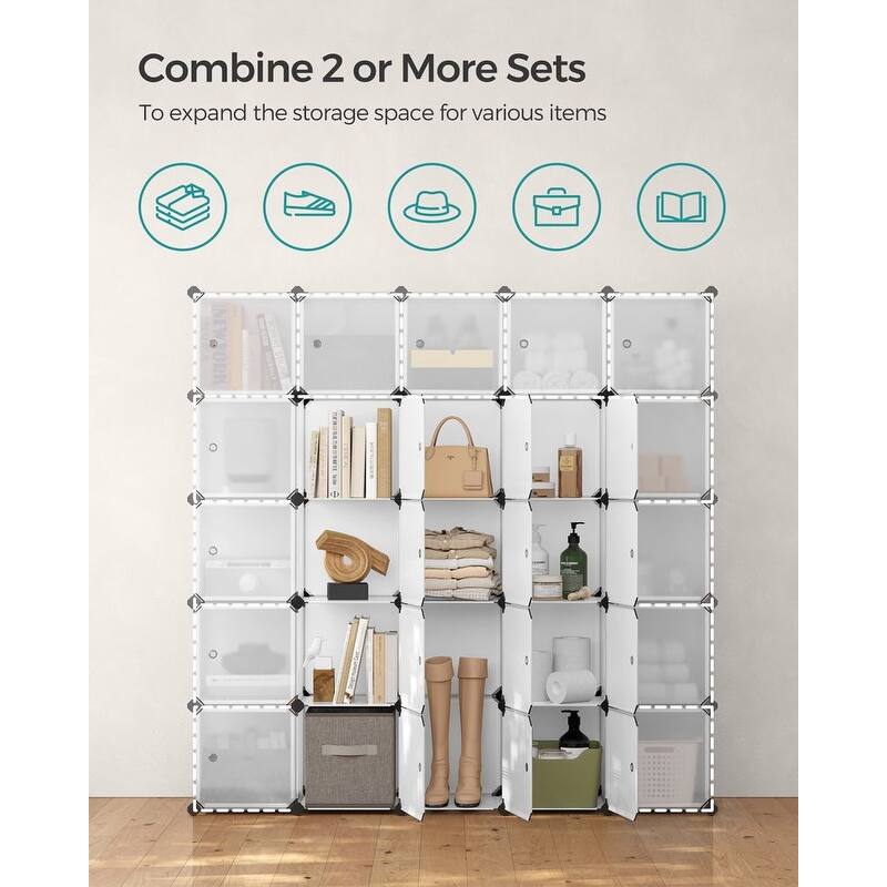 Modern Multi-Cube Storage Rack with Strong ABS Connectors and Secure Door Hooks for Tight Closure