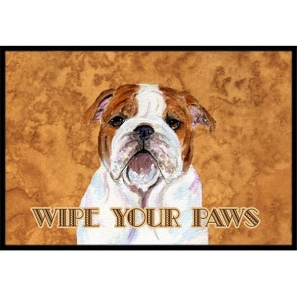 Carolines Treasures SS4896MAT 18 X 27 In. Bulldog English Wipe Your Paws Indoor Or Outdoor Mat