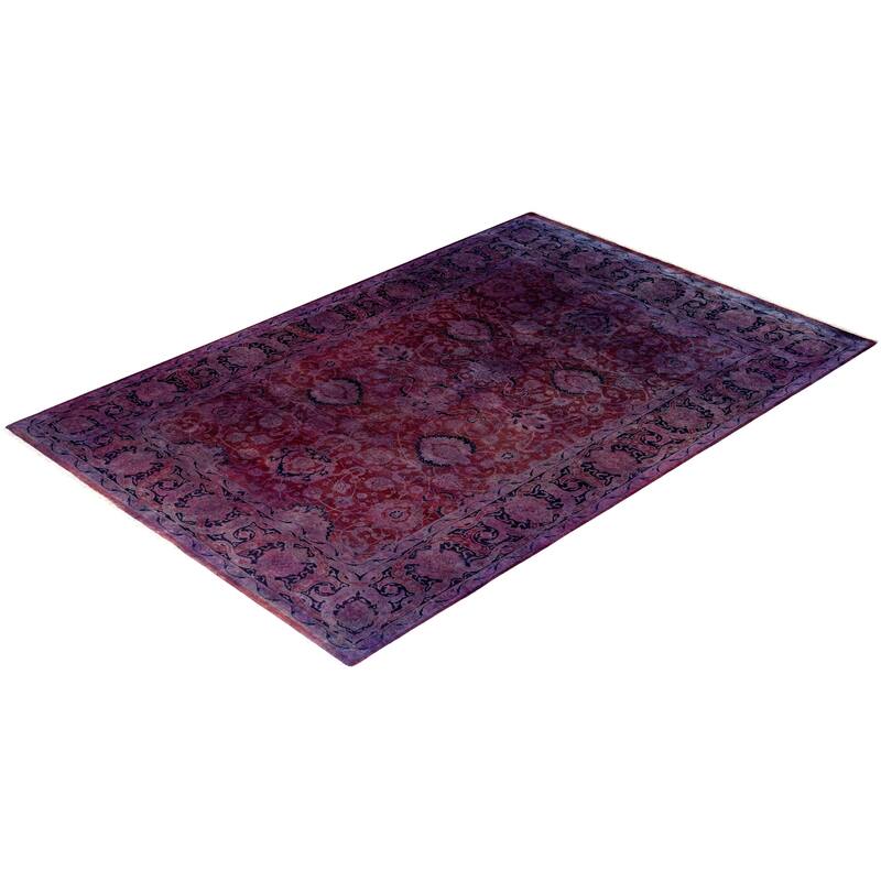 Contemporary Overdyed Wool Hand Knotted Area Rug - 6' 0" x 8' 10"