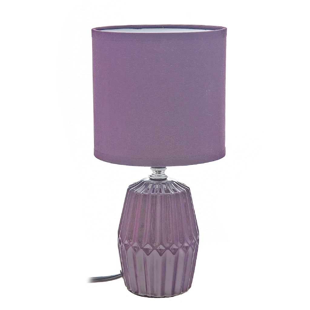 Ceramic Table Lamp With Shade Meridian Purple