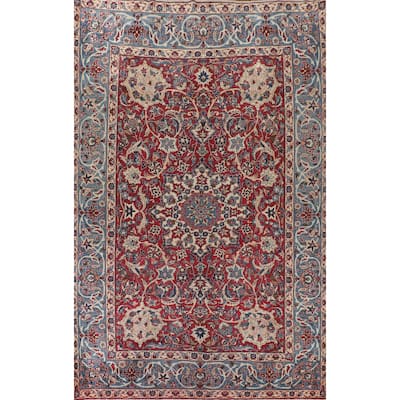 Vegetable Dye Isfahan Persian Antique Area Rug Handmade Wool Carpet - 9'2"x 13'8"