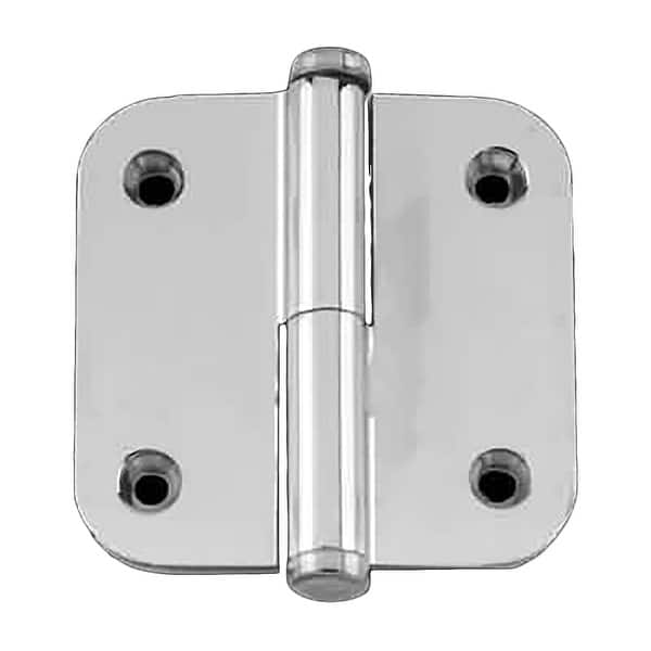 slide 2 of 2, Chrome Plated Right Lift Off Hinge 2" Square Liftoff Radius with Stainless Steel Coin Tip and Hardware Renovators Supply