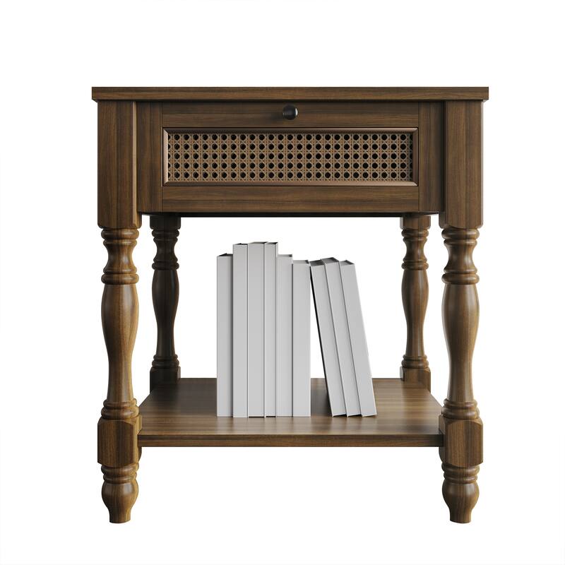 CraftPorch Traditional Upholstered Bed with Nightstand and Bench 3-pieces Bedroom Set