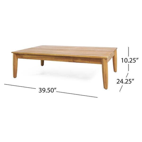 Shop Magnolia Outdoor Acacia Wood Coffee Table By Christopher Knight Home 39 50 W X 24 25 D X 10 25 H Overstock 32017831