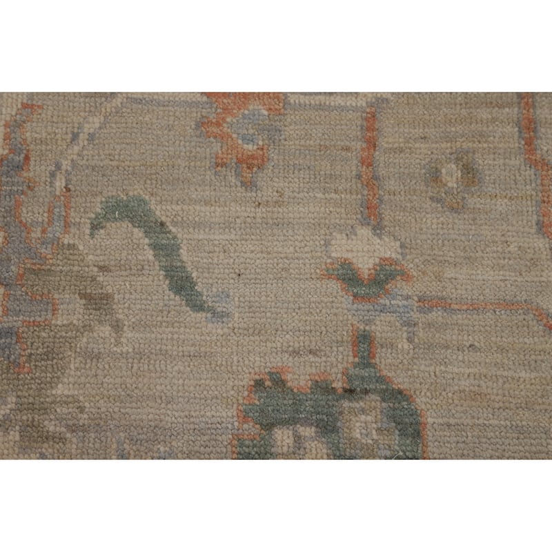 Hand Knotted Oriental 100% Wool Carpet Transitional All-Over Beige & Ivories Oushak Area Rug - 15' 0'' X 10' 3''