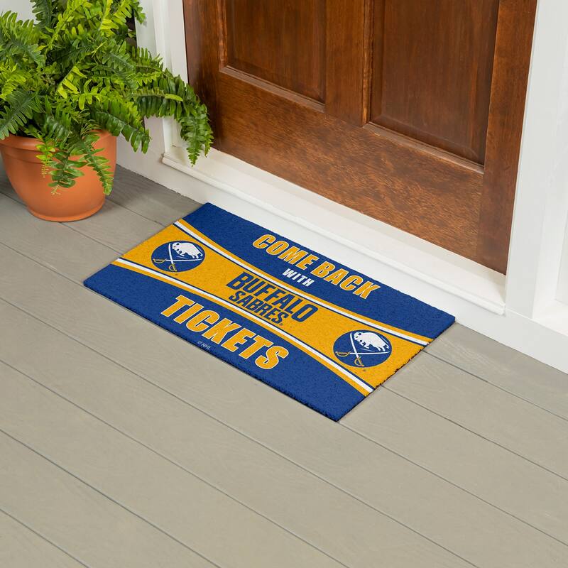 Boston Bruins 28 in. x 16 in. PVC "Come Back With Tickets" Trapper Door Mat