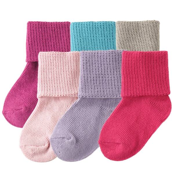slide 1 of 1, Luvable Friends Baby Girl Newborn and Baby Socks Set, Pink 6-Pack Pink 6-Pack - 0-6 Months