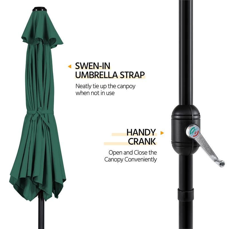 Yaheetech 9ft Patio Umbrella 8 Ribs with Push Button Tilt and Crank