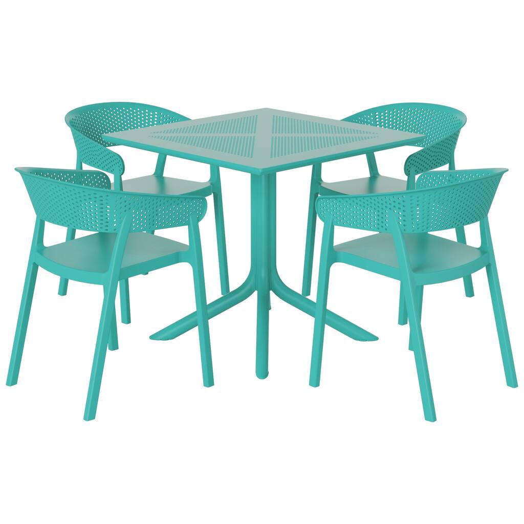 Frond and Form 4-Person Outdoor Square Dining Set