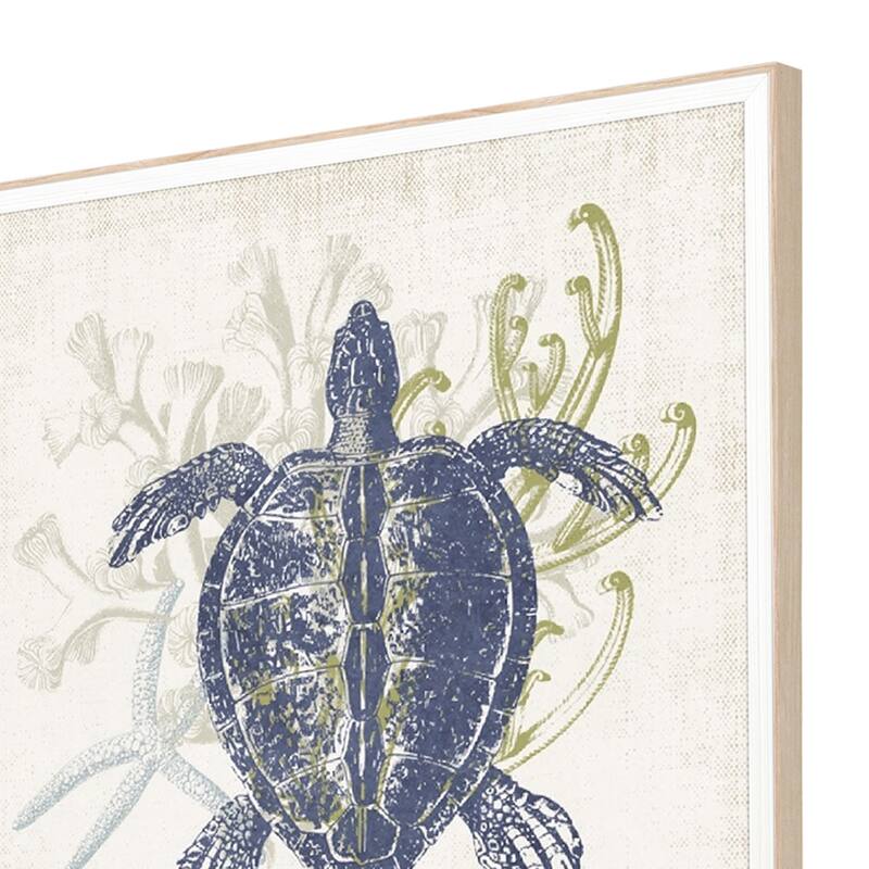 Coastal Ephemera S/4 Framed Art Giclee Under Glass - Blue