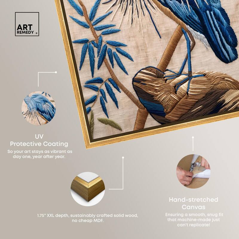 Needlework Heron Canvas by Art Remedy