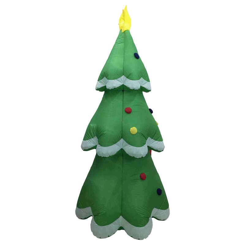 LED Lighted Inflatable Christmas Tree with Santa and Friends Outdoor Decoration - 8.25' - Multi