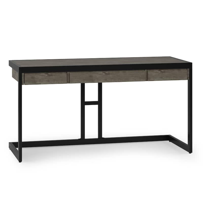 WYNDENHALL Cecilia Solid Acacia Wood Industrial Office Desk