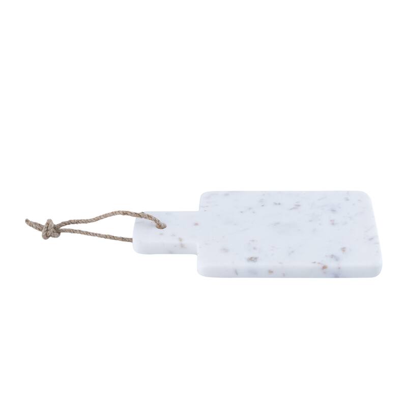Sm. White Marble Cheese Board w/ Jute Handle - White