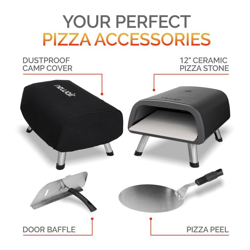 Newair 12" Portable Electric Indoor and Outdoor Pizza Oven with Accessory Kit, Outdoor Use and Durable Construction Quality