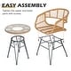 preview thumbnail 38 of 45, 3 Piece Outdoor Wicker Furniture Patio Bistro Set With Cushions for Porch Poolside Garden - 21.2"L x 23.6"W x 31.5"H