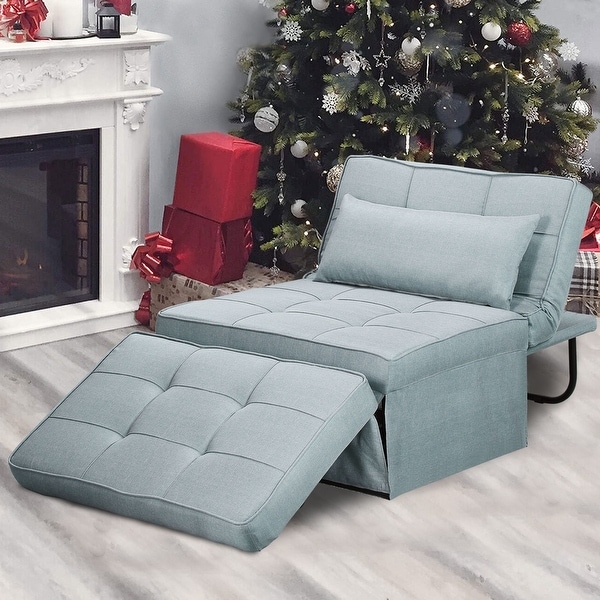 Porch & Den Reclining Convertible Sofa Bed Folding Ottoman Convertible Sofa Chair Couch