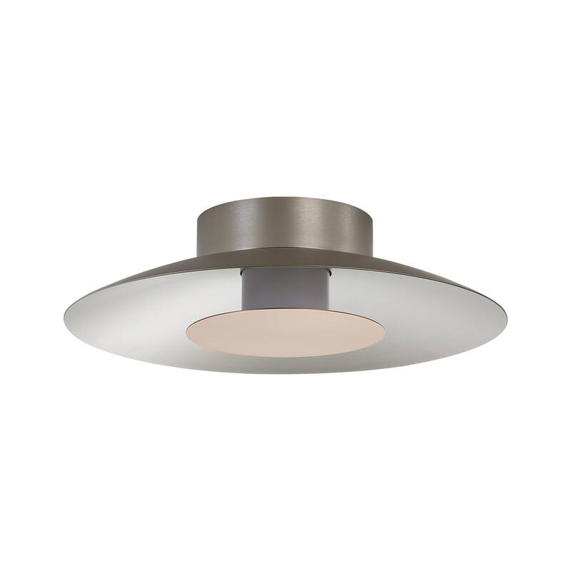 Yep by Golden Lighting Luma Integrated LED Flush Mount in Sand Nickel and French Gold shade - Silver