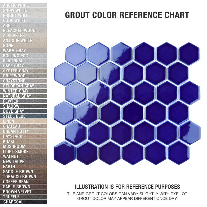 Merola Tile Metro Ion 2" Hex Sapphire 11-1/8" x 12-5/8" Porcelain Wall Tile