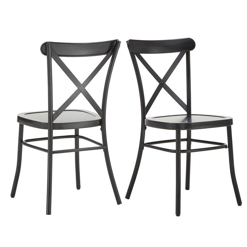 Pompey Metal Dining Chairs (Set of 2) by iNSPIRE Q Classic - Antique Black