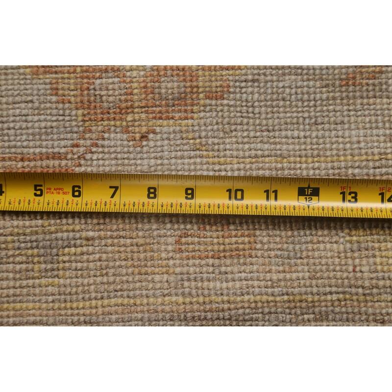 Vegetable Dye Oushak Turkish Wool Area Rug Handmade Oriental Carpet - 9'2" x 11'11"