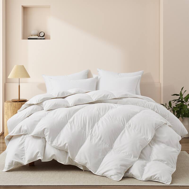 3-in-1 800 Fill Power 90% Down Comforter with 400 TC Cotton Cover, All Season Duvet Insert