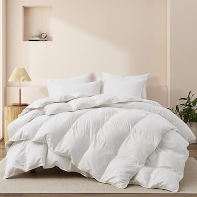3-in-1 800 Fill Power 90% Down Comforter with 400 TC Cotton Cover All Season Duvet Insert