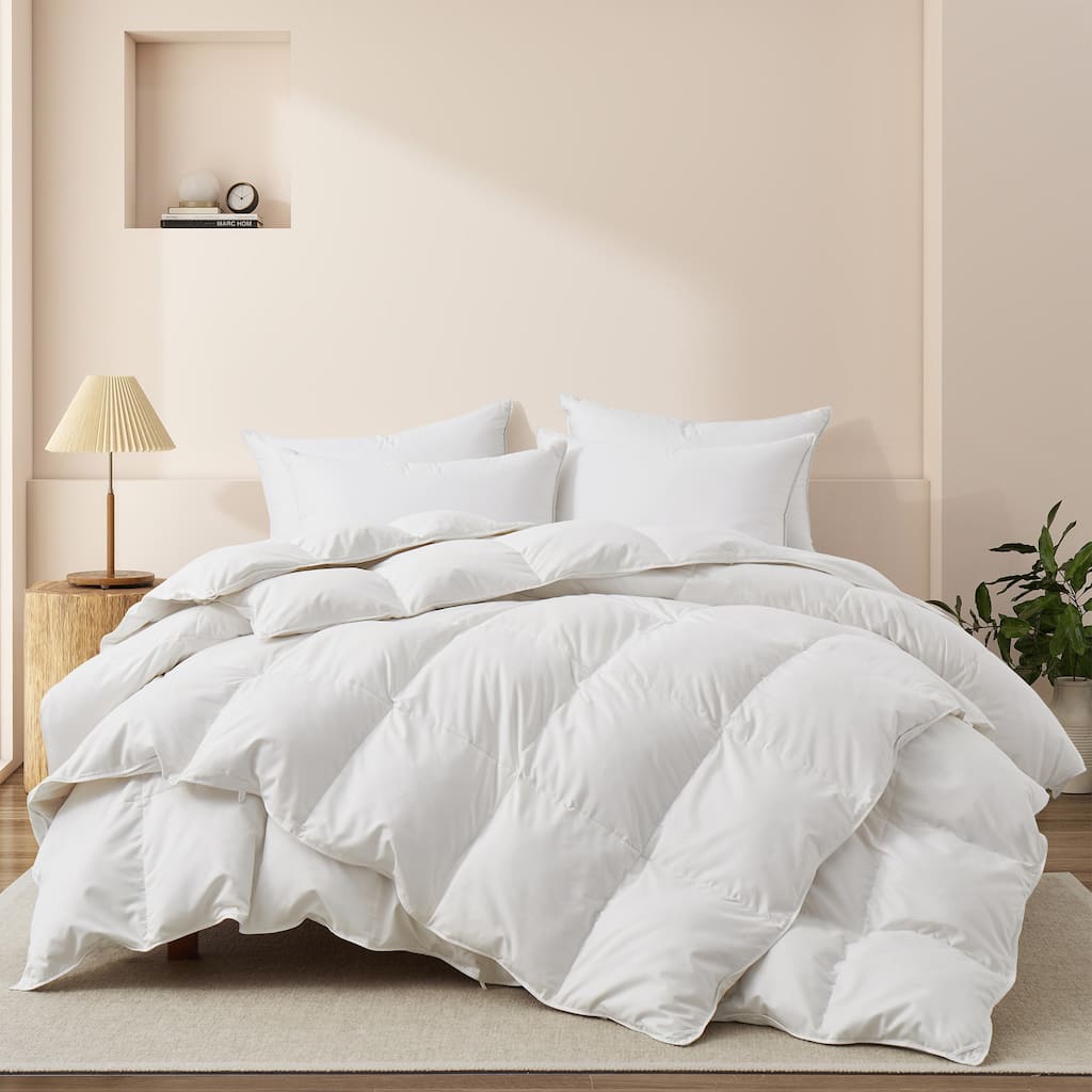 3-in-1 800 Fill Power 90% Down Comforter with 400 TC Cotton Cover, All Season Duvet Insert