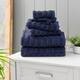 Martha Stewart Textured Geometric Cotton 6 Piece Towel Set - Navy
